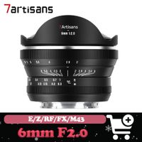 7artisans lente ojo de pez gran angular de 6mm f20 aps-c con enfoque manual compatible con sony a6400 canon r5 fuji x-t1