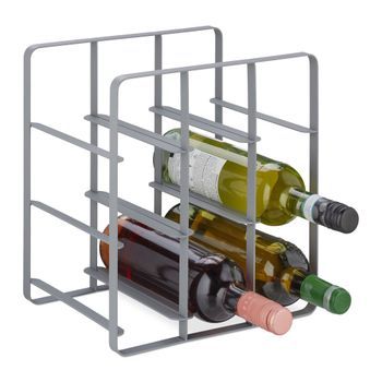 Botellero Metálico Para 9 Botellas Gris