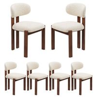 set de 6 sillas de comedor de chenilla madera maciza 533x508x787cm beige