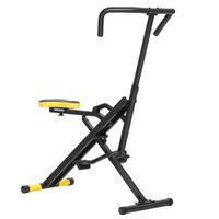 sportnow maquina total crunch plegable con asiento regulable en metal y plastico 57x105x115 cm amarillo   aosom espana