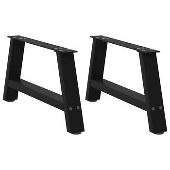 Patas Para Mesa De Centro En Forma De A (2 Unidades), Color Negro, 60 X (30-31) Cm, Acero Vidaxl
