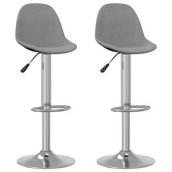 Taburetes De Cocina 2 Unidades Tela Gris Vidaxl