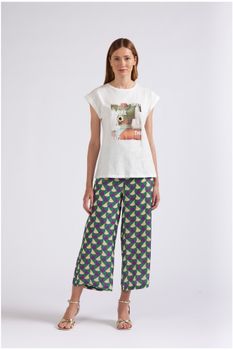 camiseta estampada sin mangas white