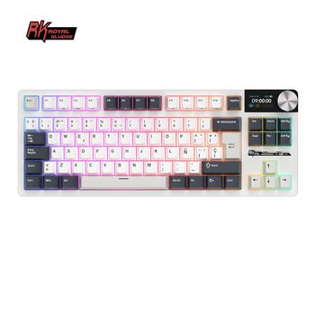 Teclado mecánico RK ROYAL KLUDGE S85 TFT Color Screent, modo Tri inalámbrico, 85 teclas, teclado para jugadores intercambiable en caliente, retroiluminado RGB