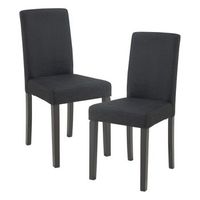 conjunto de 2 sillas de comedor hamburg 89x43x54 cm tela - negro encasa