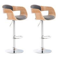 set de 2 taburetes kingston en tela naturalgris claro 48x50x88 cm clp