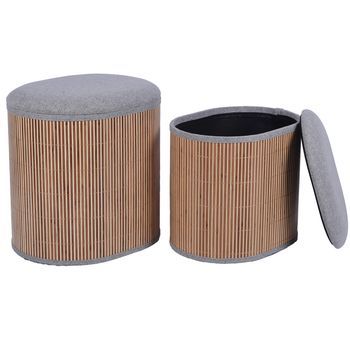 Set 2 Pufs Gris Oscuro