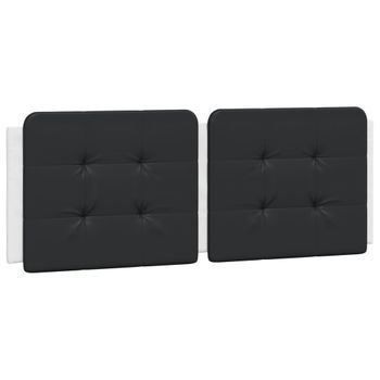 Cabecero Cama Mueble De Dormitorio De Cama Acolchado Cuero Sintético 120 Cm Negro M02_0004372