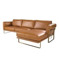 sofa chaise longue derecha piel camel angel cerda 6232 302x166x84