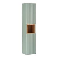 columna de pared 2 puertas paneles de melamina y mdf verde y madera