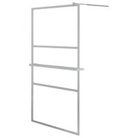 mampara ducha con estante vidrio esg y aluminio cromo 115x195cm vidaxl