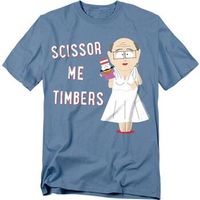 south park camiseta scissor me timbers para mujer