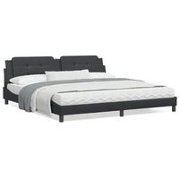 cama matrimonial  cama para adultos  estructura cama con luces led cuero sintetico negro 200x200 cm cfw38531
