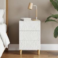 mesita de noche - mueble para dormitorio - madera de ingenieria - blanco 43x395x665cm