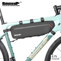 bolsa para cuadro de bicicleta rhinowalk 21l-27l impermeable bolsa triangular para debajo del tubo con cremallera sbs de doble cara y sistema de sujecion inferior