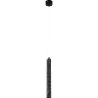 lampara de techo tubo de cemento - lampara colgante led - 30cm- aroc negro