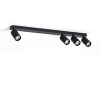 aplique de techo aluminio breixo 4 focos negro