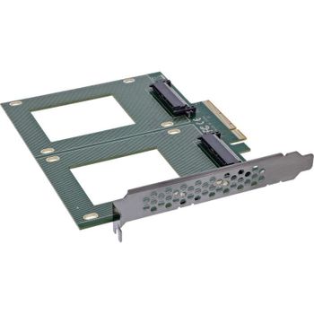 Tarjeta de Interfaz InLine 76660P PCIe 3.0 U.2 64 Gb/s NVMe Dual SSD