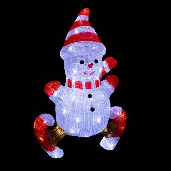Muñeco De Nieve Con Corredores De Exterior Iluminados H50cm 60 Led + Transformador