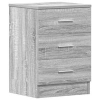 mesita de noche  mesilla de noche madera contrachapada gris sonoma 38x35x56 cm