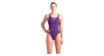 Traje de bano arena multi solid tech back violeta para mujer