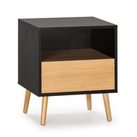 mesita de noche apolo 1 cajon color negromadera