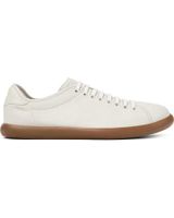 de camper zapato casual de piel con cordoneras plantillas extraible blanco