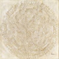 cuadro mandala beige 100x100x3 cm