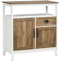 armario de salon 766x35x815 cm marron y blanco