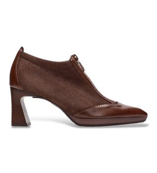 Hispanitas para mujer. HI254324 Zapatos de Piel Atlanta marrón (39), 5 a 8cm, Cremallera, Casual