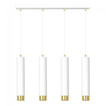 Regleta colgante mura blanco/oro (4 luces)