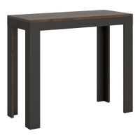 consola extensible 90x40196 cm efecto madera nogal hierro