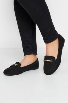 Mocasín Antelina Negra En Ancho Especial
