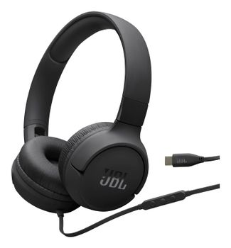 Auriculares JBL con cable USB-C, micrófono, Hi-Res Audio, plegables, negros