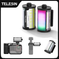 telesin magfilm luz de relleno luz de selfie de liberacion rapida magnetica con adaptador de zapata fria para dji osmo action para gopro para insta360