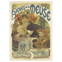 legendarte - cartel artistico vintage bieres de la meuse - cuadro lienzo impresion digital cm 50x70