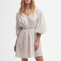 barbour ella striped cotton-blend dress - uk 14