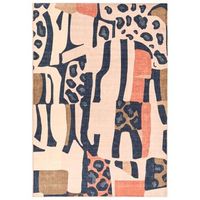 alfombra abstracta 160 x 230 cm de tela sala de estar dormitorio apto para calefaccion por suelo radiante base antideslizante multicolor inhisar