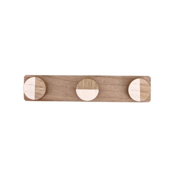 Perchero de madera con 3 ganchos de 34 cm