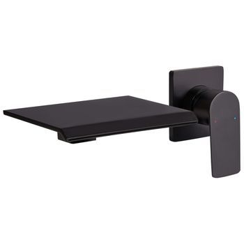 Grifo Empotrado Monomando De Lavabo De Latón Con Efecto Cascada Negro Aponwao