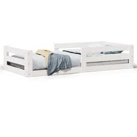 cama individual  cama de adulto  cama sin colchon madera maciza de pino blanca 70x140 cm