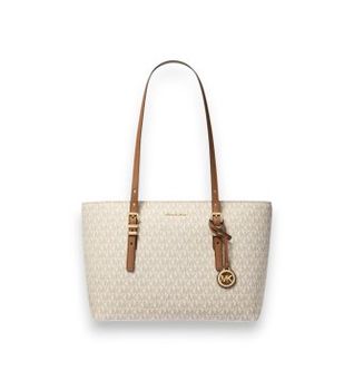 Michael Kors para mujer. 30T5GQNT2B Bolso Tote monograma beige (OSFA), Casual, PVC
