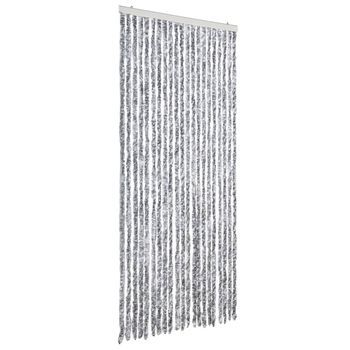 Cortina Mosquitera | Mosquitera De Chenilla Blanca Y Gris 90x200 Cm