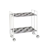 carrito auxiliar plegable bauhaus con ruedas - armazon metalico blanco 2 niveles y 4 posiciones ajustables88