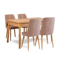 set mesa comedor extensible y sillas 6 piezas santiago pino atlantico