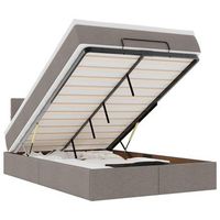 cama otomana con colchon y luces led tela gris taupe 120x190cm vidaxl