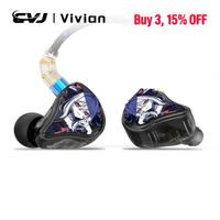 auriculares intrauditivos cvj vivian con controlador dinamico de 10 mm auriculares con cable de alta fidelidad conector de 35 mm cable desmontable de 078 mm con microfono