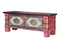 baul madera de mango rojo envejecido y cerezo 45x116x40
