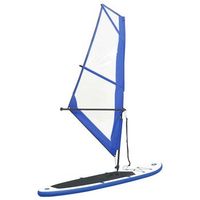 tabla de paddle surf inflable con vela azul y blanca vidaxl