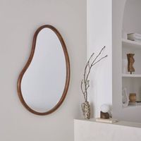 espejo de madera de abeto decorativo de pared 95cm madera de nogal